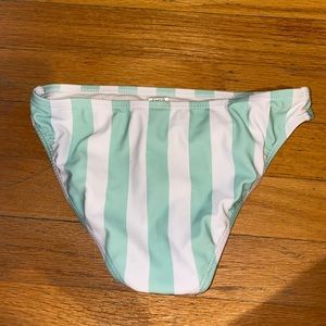 Green and white bikini bottom